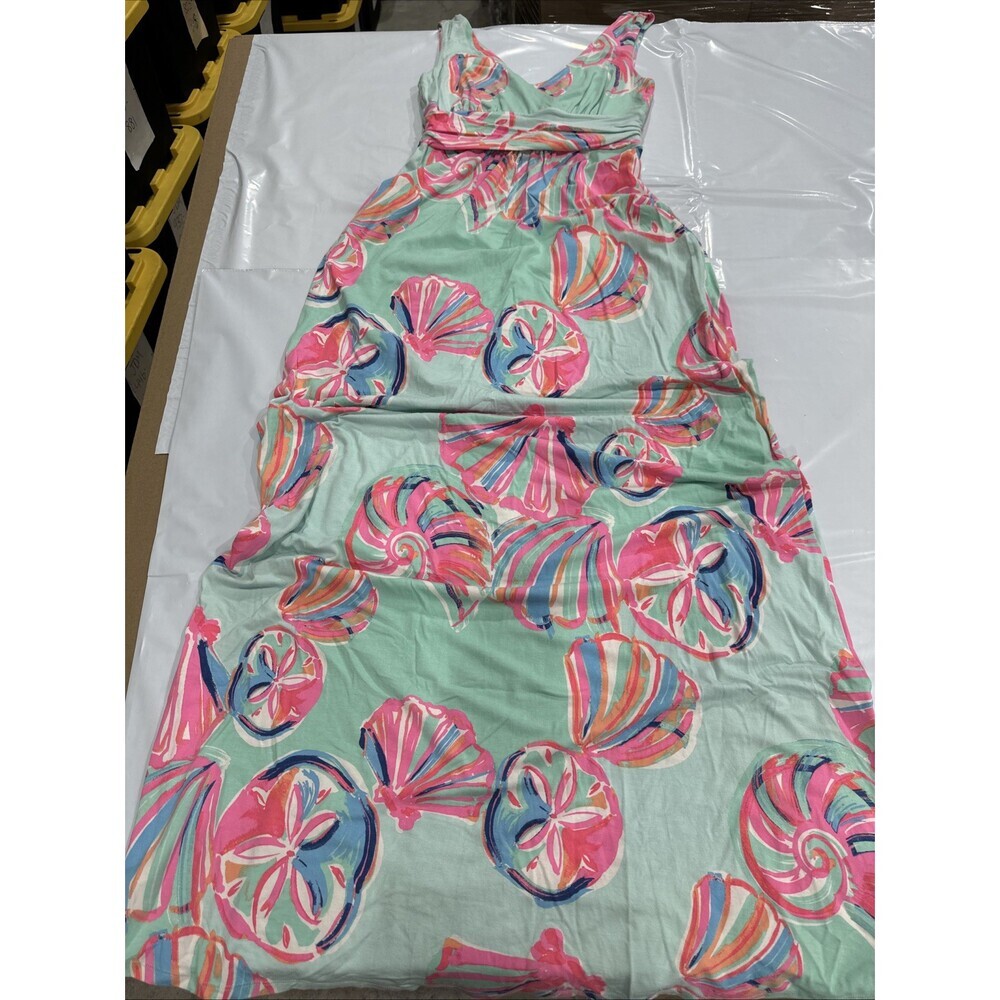 Lilly Pulitzer Sloane Maxi Dress Women Small Mint Fresh Floral Sleeveless CEB152